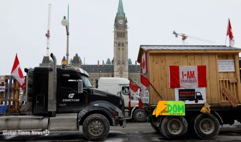 Thousands join truckers protesting COVID curbs in Canada